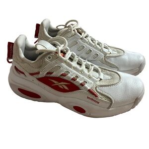Reebok Solution Mid Allen Iverson Basketball White Leather Shoes Youth Size 4